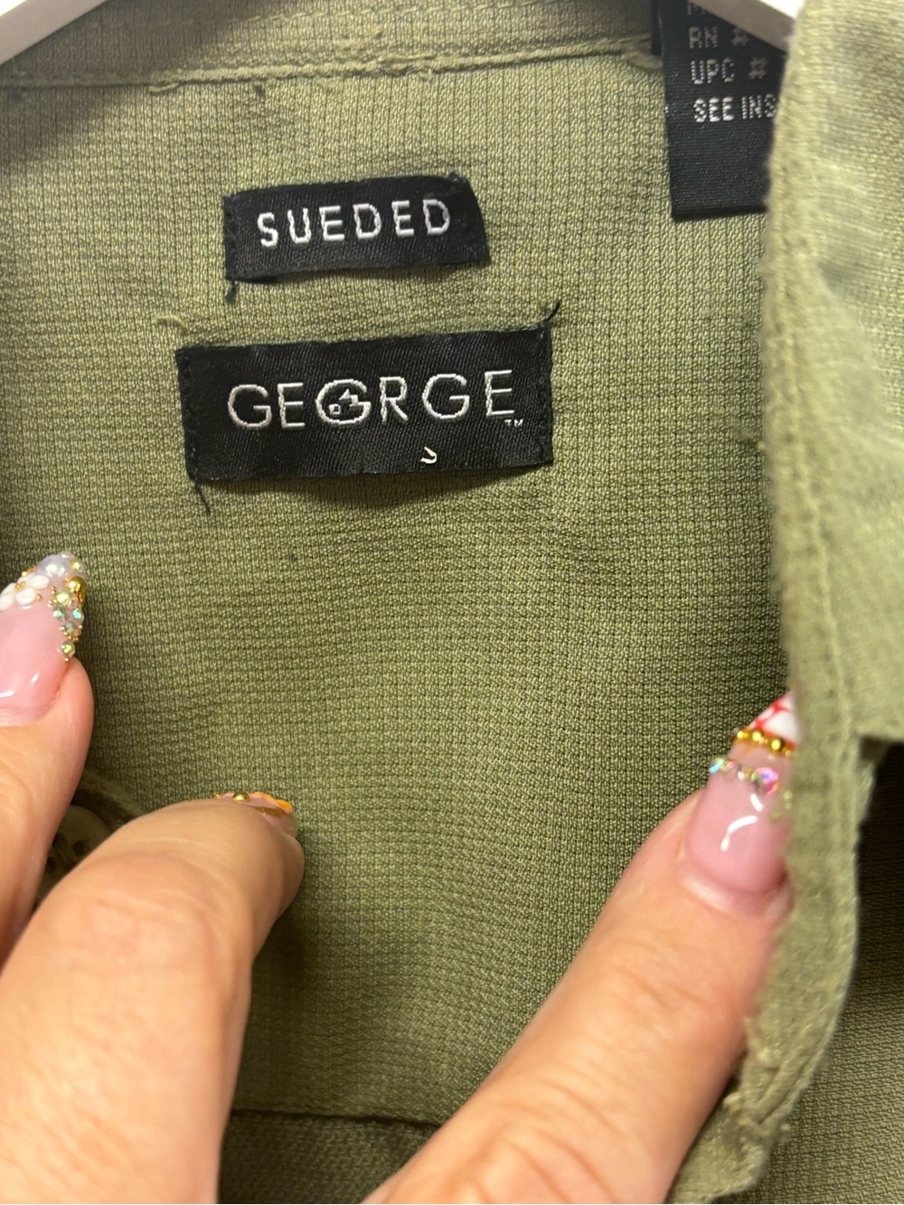 George Olive Green Short Sleeve Button-Down Shirt - Picture 3 of 4